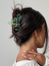 Radiant Beam Floral Hair Clip Yellow / Green