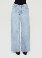 Ramos Low Rise Denim Jeans Light Blue Wash