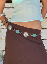 Like A Charm Chain Belt Silver / Blue