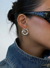 Sold On You Spiral Earrings Silver