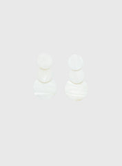 Terza Shell Tiered Earrings White