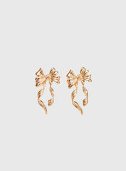 Keep A Secret Bow Earrings Gold