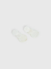 Terza Shell Tiered Earrings White