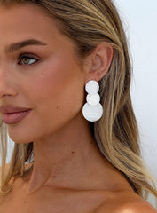 Terza Shell Tiered Earrings White